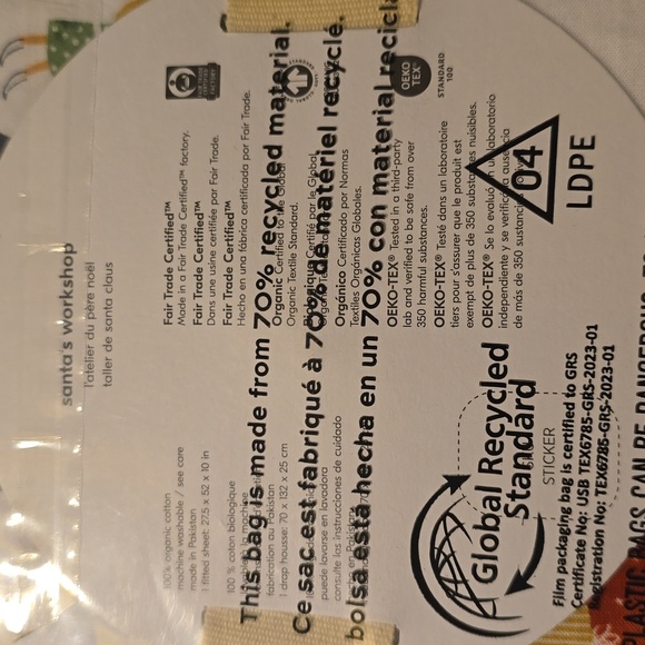 ❤️BUY 2 GET 1 FREE Santa's Workshop Crib Fitted Sheet, Retail Price $45.00US - Picture 7 of 10